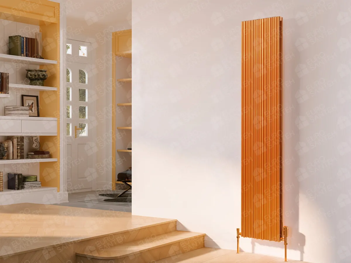 Дизайнерский радиатор LOJIMAX, коллекция BAMBOO DOUBLE Высота 300 мм. Ширина 239 мм. COPPER MATT ANODISING