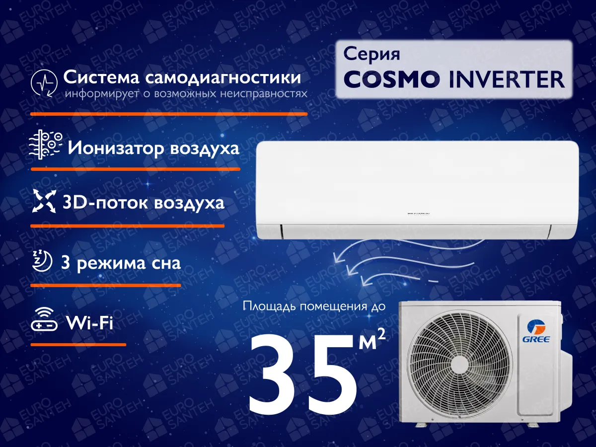 Кондиционер GREE COSMO R32 Inverter R32 GWH12AWCXB 12000 BTU