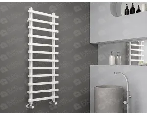 CARISA BARON L Collection Designer Towel Radiator 1200x500 mm, WHITE
