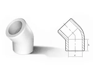 Polypropylene corner (PPR) 45° d.50