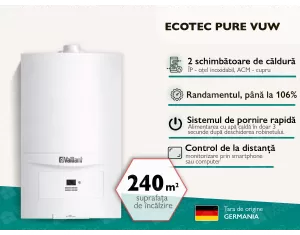 Cazan pe gaz in condensare VAILLANT ECOTEC Pure VUW 246-7-2 24 kW