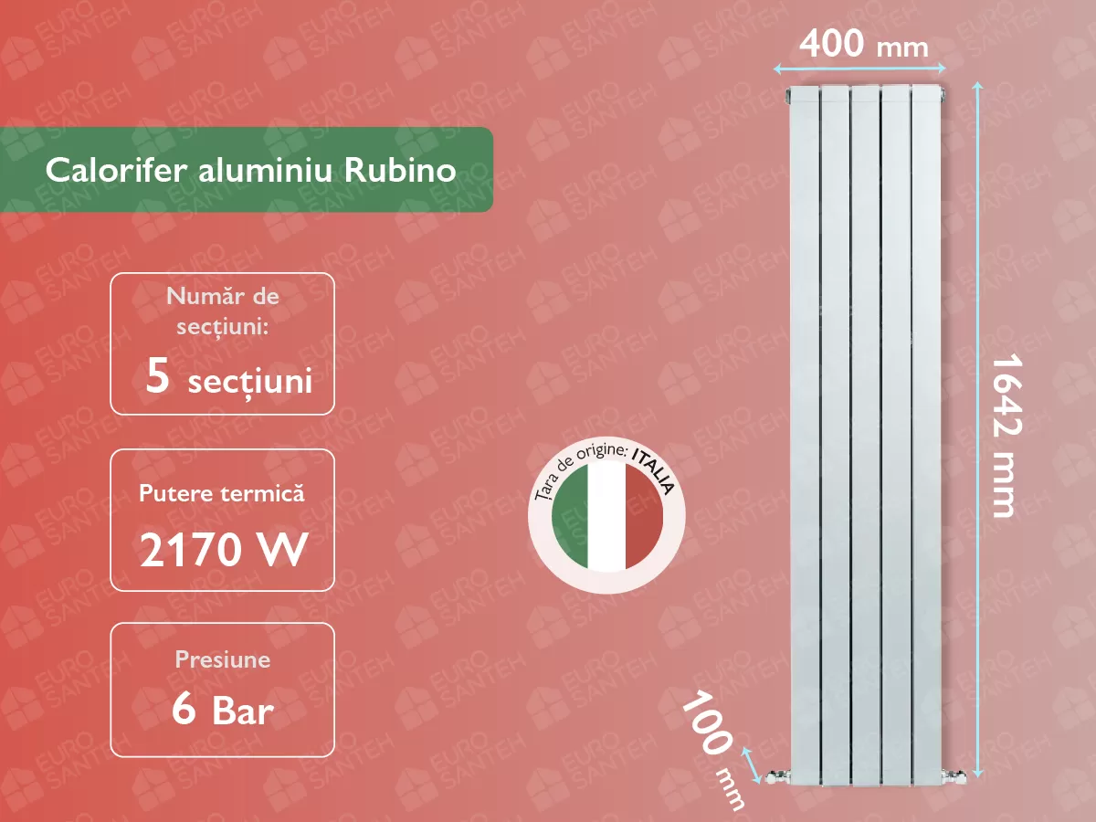 Aluminum radiator Rubino 1600 (5 elem.)