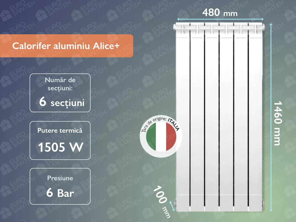 Aluminum radiator Alice+ 1400 (6 elem.)