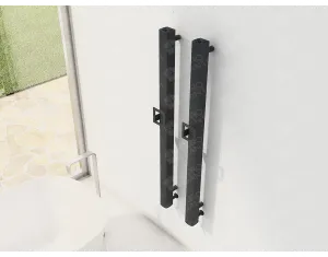 Uscător electric de prosoape de design CARISA, colecția VESTA S, 1200x70 mm, NEGRU