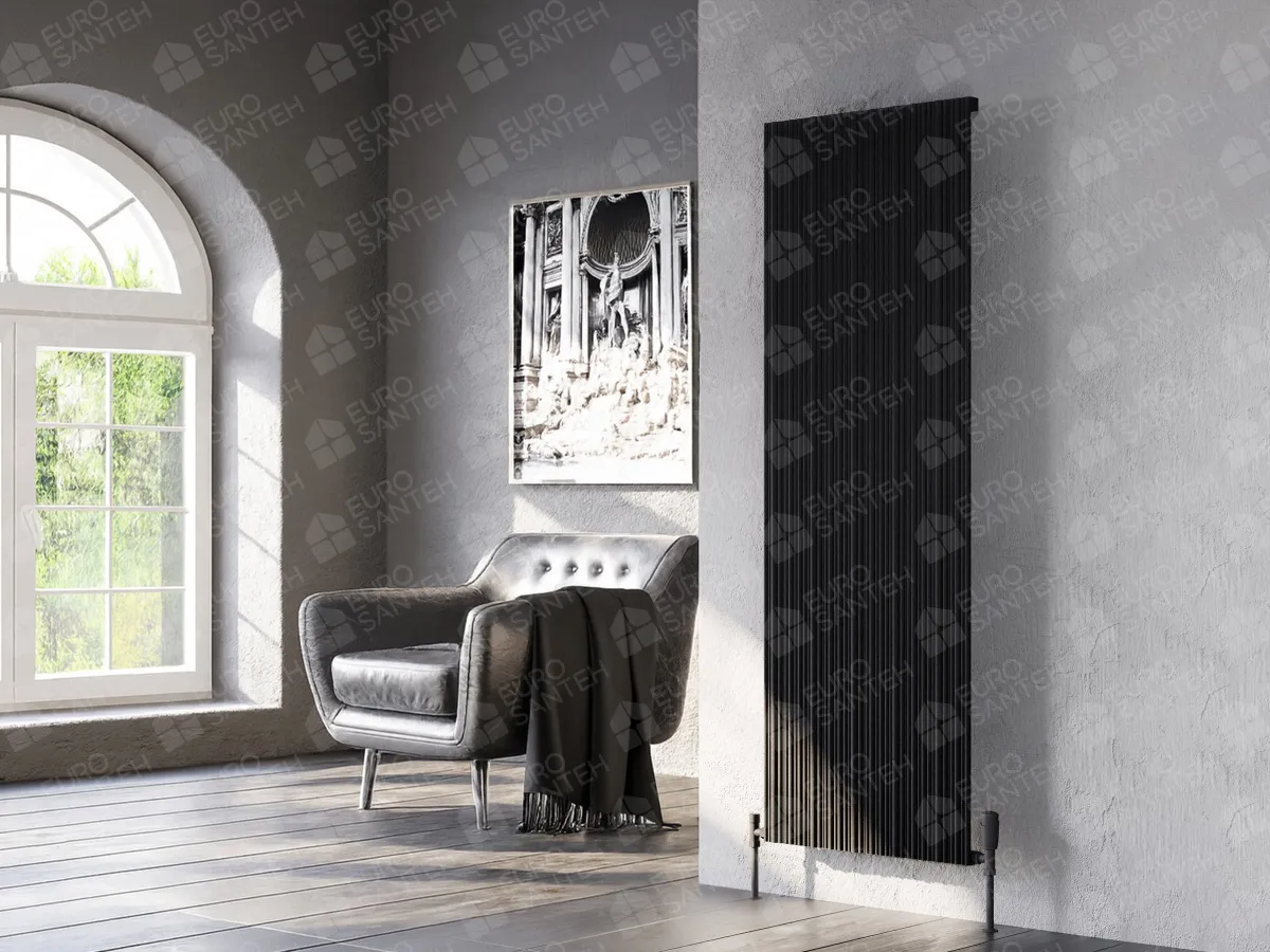 Дизайнерский радиатор LOJIMAX, коллекция BAMBOO Высота 300 мм. Ширина 239 мм. BLACK MATT ANODISING