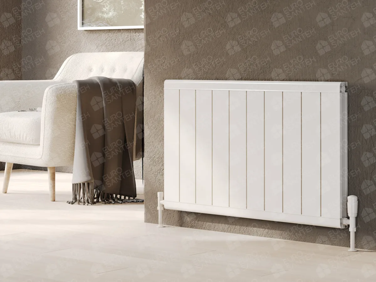Designer radiator LOJIMAX, collection  KALSEDON DOUBLE LINE height 500 mm. width 375 mm. black mat