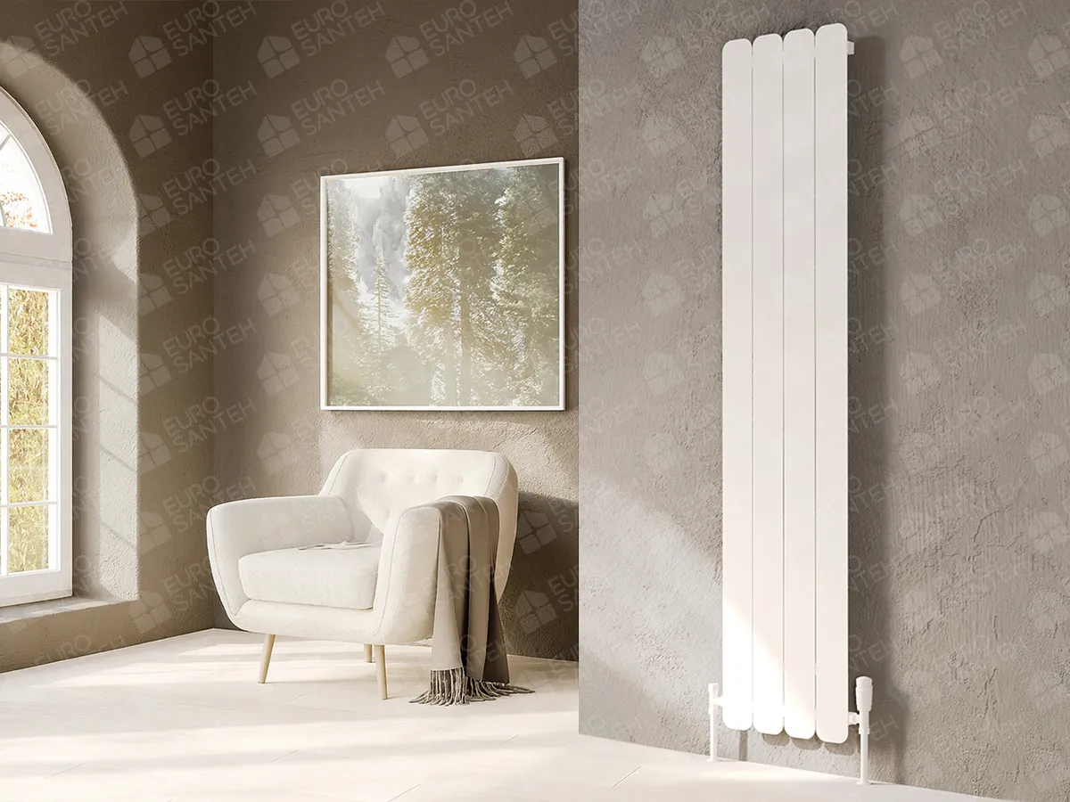 Designer radiator LOJIMAX, collection  SERRO height 500 mm. width 1439 mm. white mat