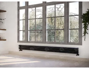 Designer radiators LOJIMAX, collection ALBITE HRZ, black matte