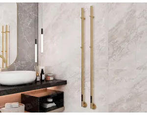 Uscător de prosoape de design CARISA, colecția DANTE, 1500x32 mm, Brushed brass