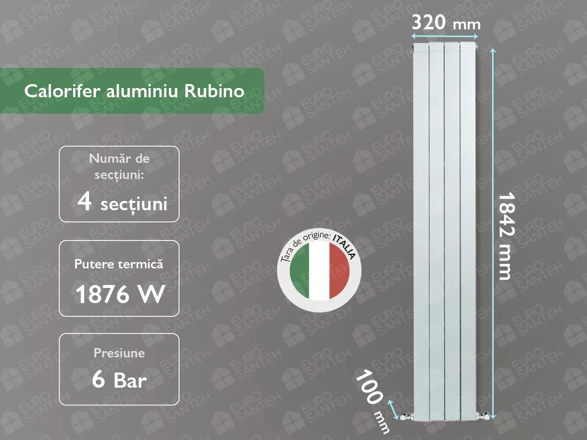 Aluminum radiator Rubino 1800 (4 elem.)