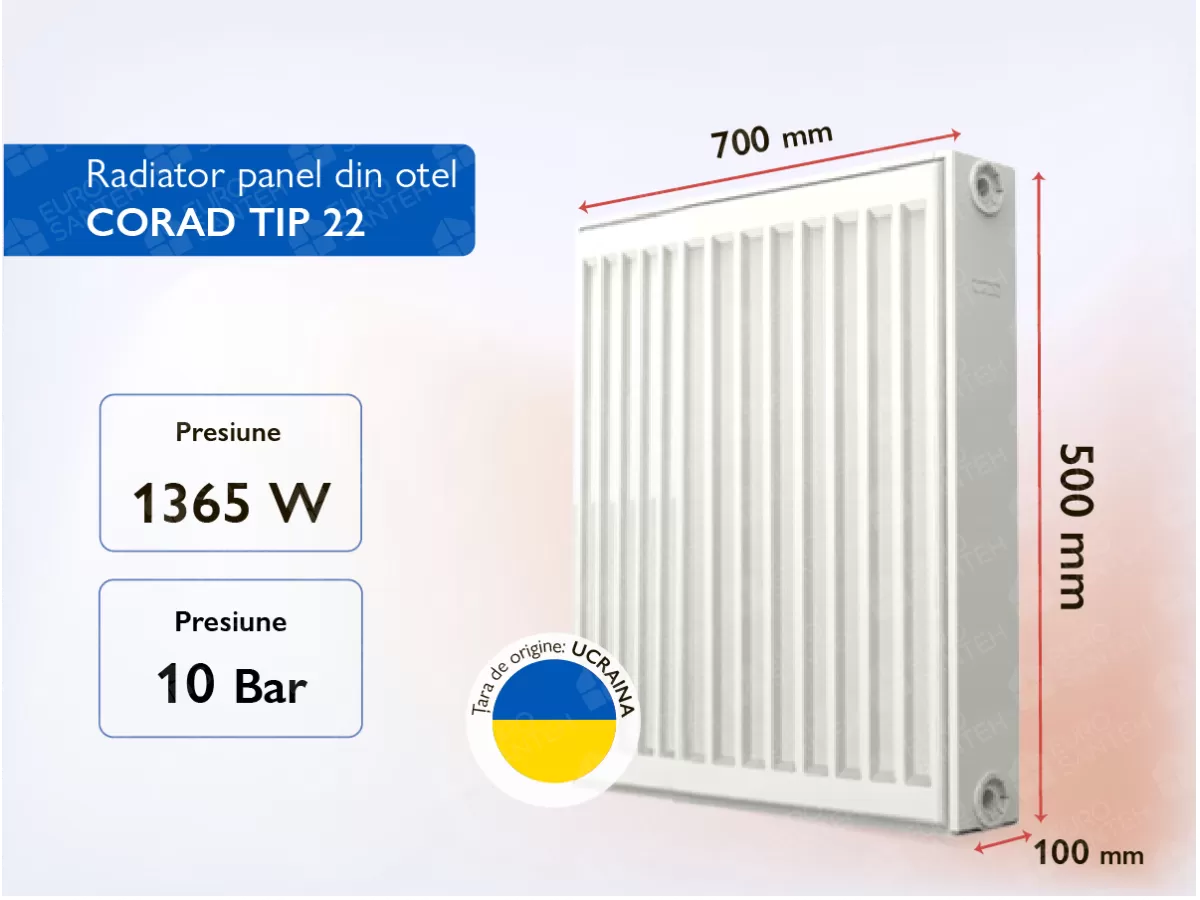 Steel panel radiator CORAD TIP 22 500x700