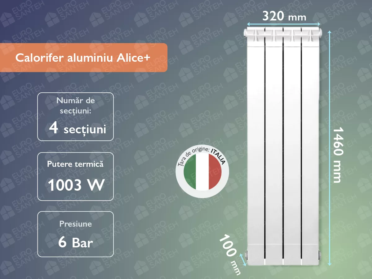 Aluminum radiator Alice+ 1400 (4 elem.)