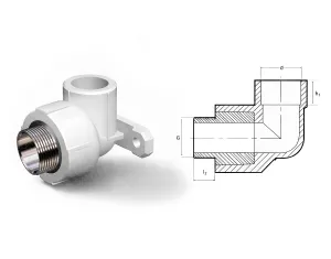 Полипропиленовый угол (PPR) с опорой M d.20x1/2 
