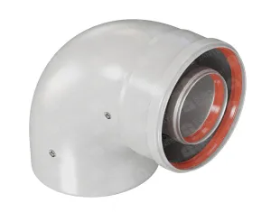 Coaxial angle for the exhaust of combustion gases, diameter 60/100 mm, 90°