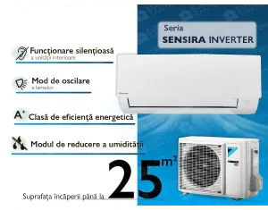 Air conditioner DAIKIN Inverter R32 SENSIRA FTXC25D+RXC25D R32 A+