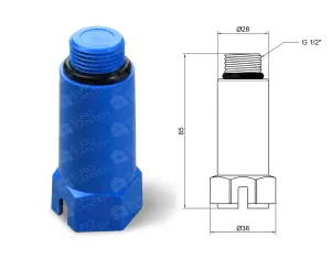 Polypropylene plug blue