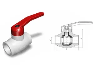 Ball valve made of polypropylene (PPR) d.50