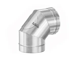 90° chimney elbow with inspection opening SOLINOX Ø150 (inox 304)