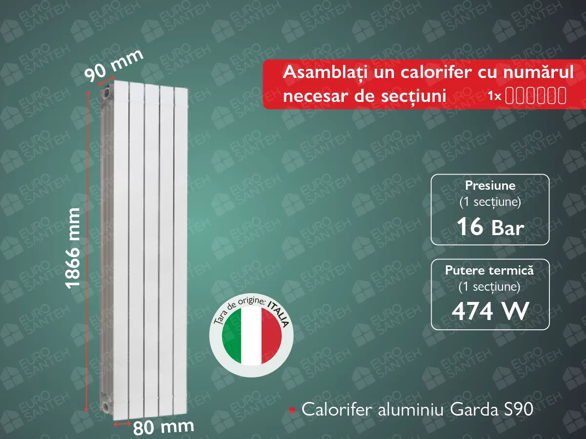 Aluminum radiator FONDITAL Garda S90 1800/1