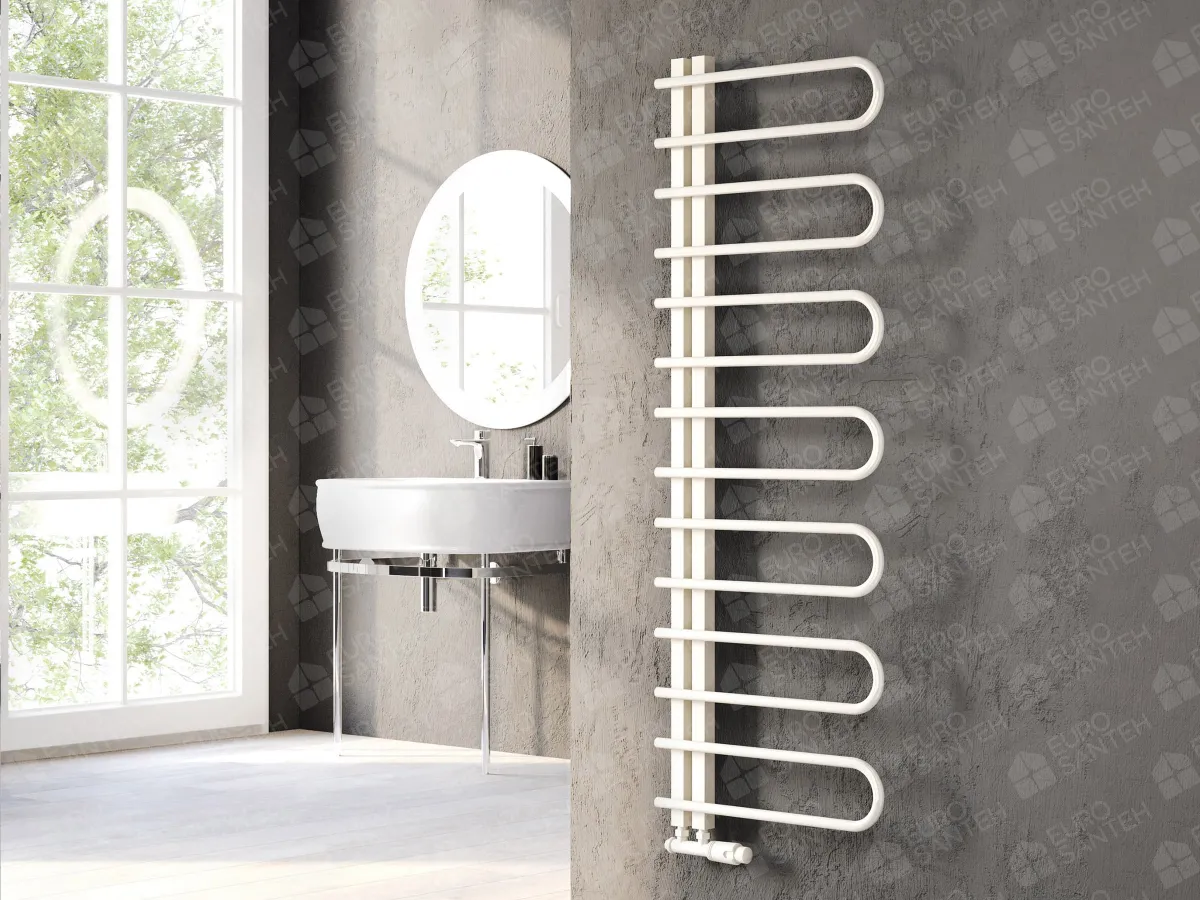 Designer towel warmer LOJIMAX, collection CORTE height 400 mm. width 500 mm. Lemon gloss