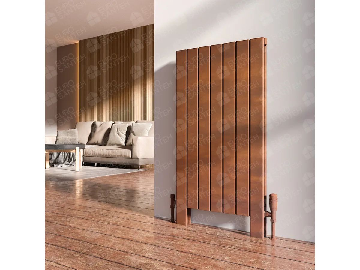 FLOOR STANDING ALUMINUM RADIATOR ROYAL DOUBLE LUX height 600 mm. width 366 mm. black mat