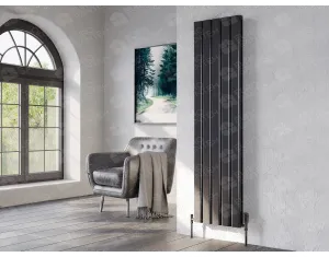 Designer radiator LOJIMAX DIAMOND DOUBLE collection 1600x396 mm, Black