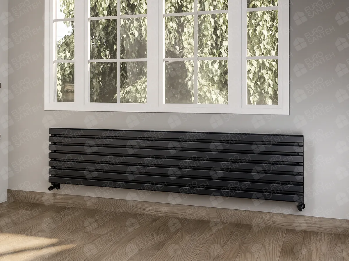 ALUMINUM HORIZONTAL RADIATOR SIESTA HRZ высота 1200 мм. ширина 404 мм. черный мат
