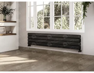 Designer radiators LOJIMAX, collection DIAMOND DOUBLE HRZ, black matte