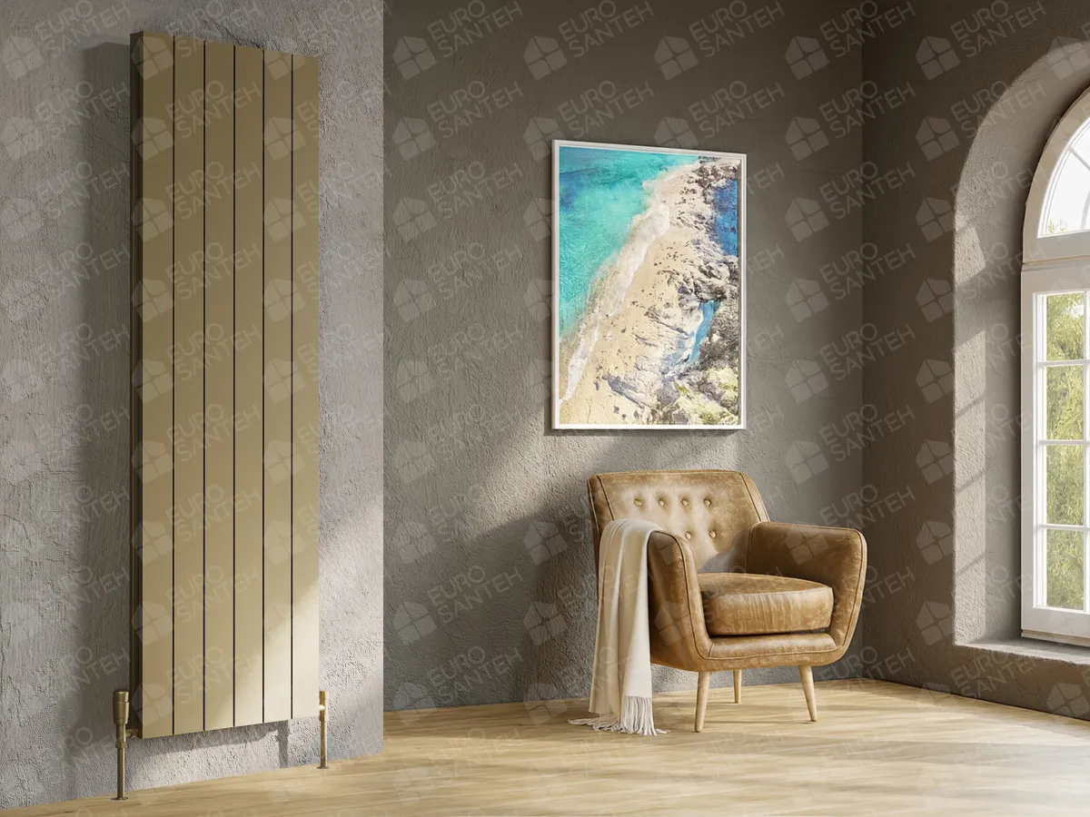 Calorifer decorativ LOJIMAX, colectia  KALSEDON DOUBLE высота 300 mm. ширина 280 mm. GOLD SATINE