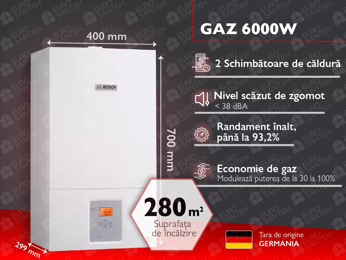 Cazan pe gaz clasic BOSCH GAZ 6000W 28 kW