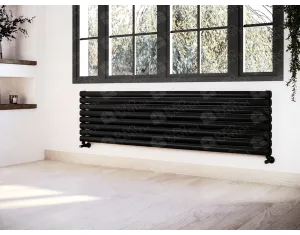 Designer radiators LOJIMAX, collection BELLA DOUBLE HRZ, black matte