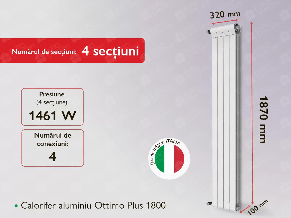 Aluminum radiator Ottimo Plus 1800 (4 elem.)