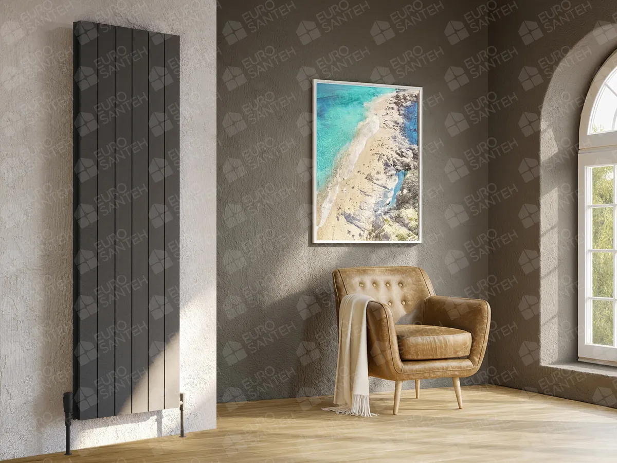 Calorifer decorativ LOJIMAX, colectia  KALSEDON DOUBLE высота 300 mm. ширина 280 mm. BLACK SATINE