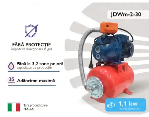 Hidrofor Pedrollo JDWm-2-30 24CL (pina la 35m, 1,1kW) fara protectie