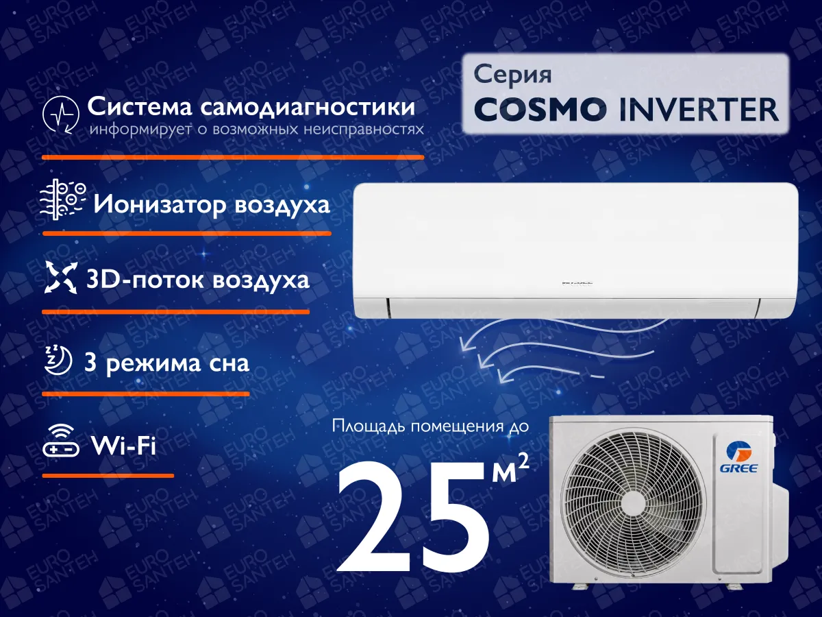 Кондиционер GREE COSMO R32 Inverter R32 GWH09AWCXB 9000 BTU 