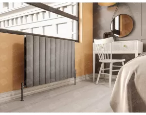 Designer radiator LOJIMAX, collection  ORPIMENT DOUBLE height 1600 mm. width 1036 mm. black mat