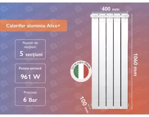 Aluminum radiator Alice+ 1000 (5 elem.)