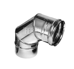 90 ° non-insulated elbow for FERRUM chimney d.150 mm (430 / 0.5 mm stainless steel)