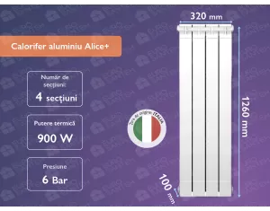 Aluminum radiator Alice+ 1200 (4 elem.)