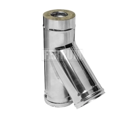 Teu 45° izolat pentru cos de fum FERRUM d.115-200 mm (inox 430/0,5 mm)