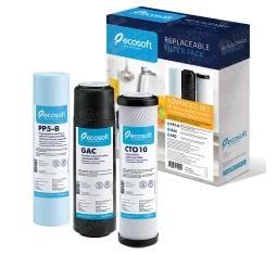 Pre-filter cartridge set for reverse osmosis system ECOSOFT (1-2-3) PURE AND AQUACALCIUM