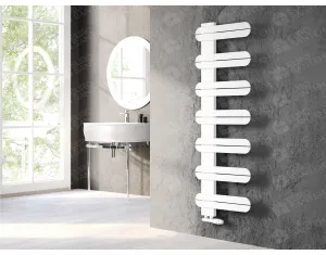 Uscător de prosoape de design LOJIMAX colecția LINEA 1425x500 mm, Alb