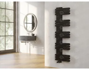LOJIMAX designer towel warmers, 	NUMMO collection, Matte Black
