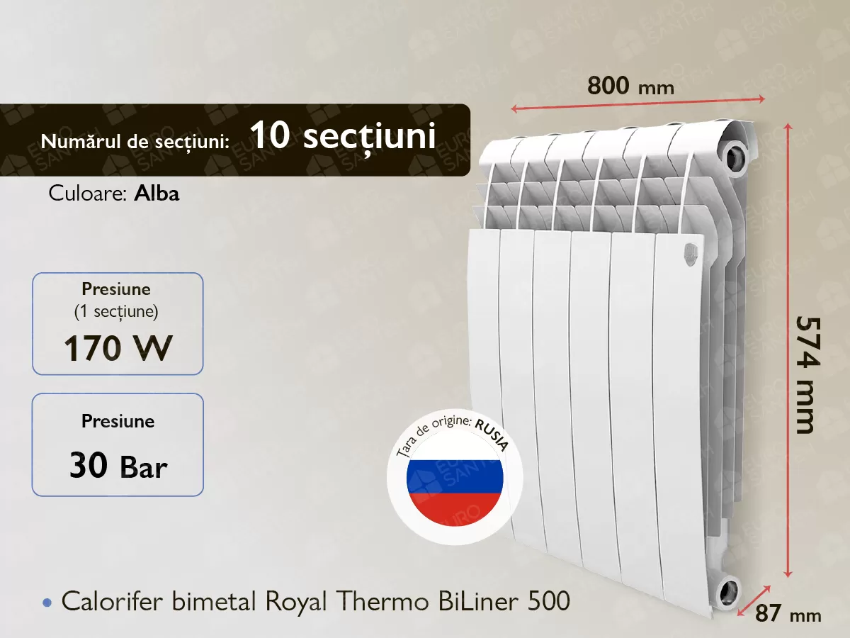 Bimetal radiator Royal Thermo BiLiner 500 White