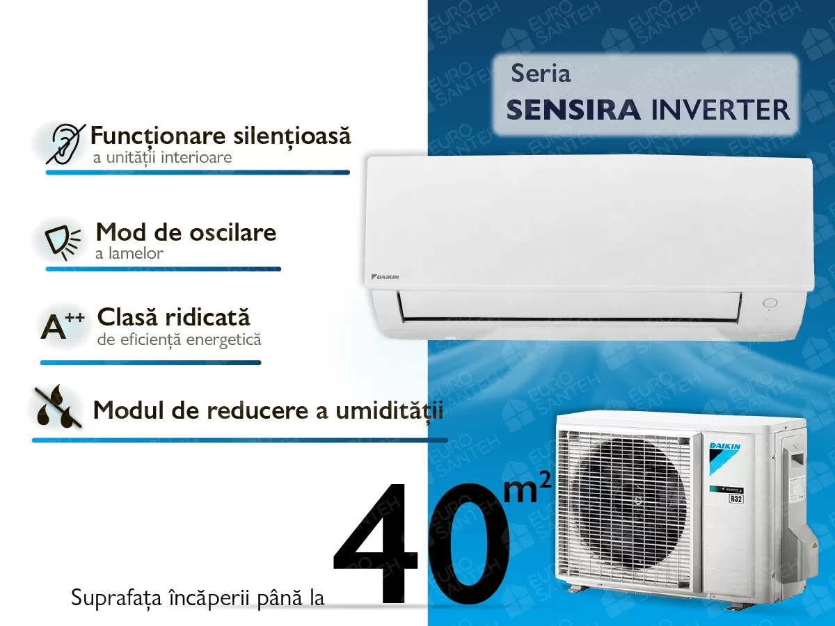 Air conditioner DAIKIN Inverter R32 SENSIRA FTXF42E+RXF42E R32 A++