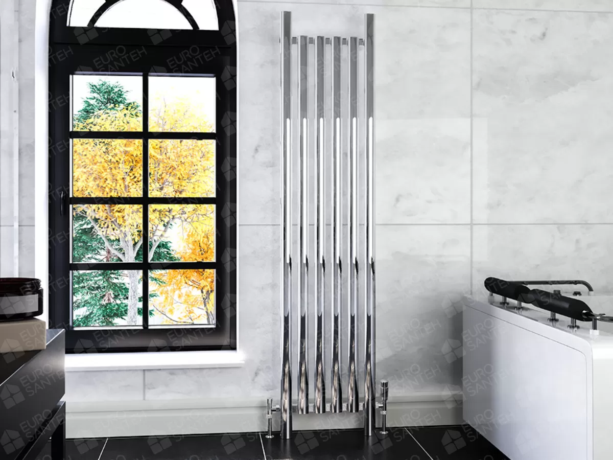 FLOOR STANDING ALUMINUM RADIATOR ROBA LUX высота 1800 мм. ширина 330 мм. белый мат