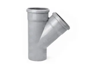 Sewer tee made of polypropylene (PPR) 45 degrees d.75 x d.75 x d.75
