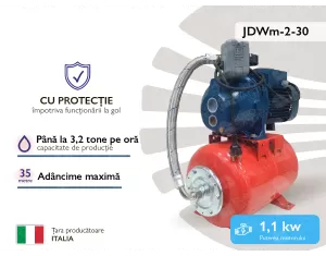 Hidrofor Pedrollo JDWm-2-30 24CL (pina la 35m, 1,1kW) cu protectie