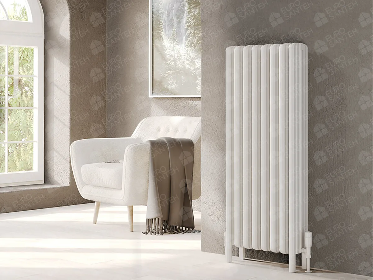 FLOOR STANDING ALUMINUM RADIATOR GRANDE LUX height 800 mm. width 635 mm. white mat