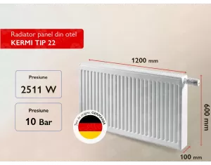 Steel panel radiator KERMI TIP 22 600x1200
